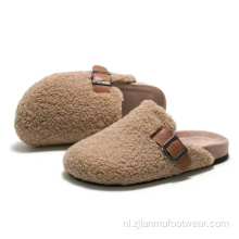 Krullende wol met pure shearling slippers